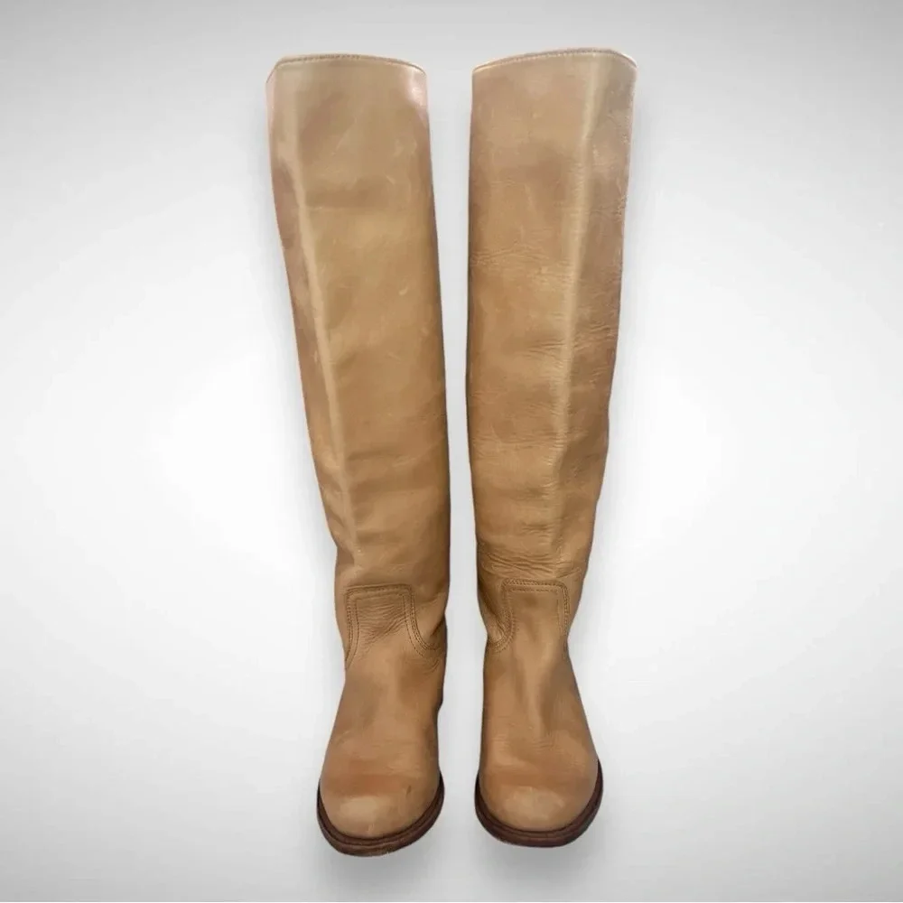 SENDRA Women's Tan Leather Tall Riding Boots Size 6.5 |‎ EUC